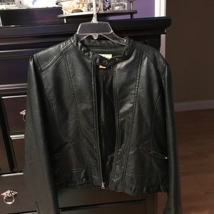 Black leather jacket